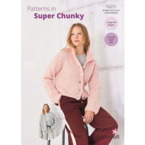 Stylecraft Cloudlike Super Chunky Pattern 10251 Knit Cardigans
