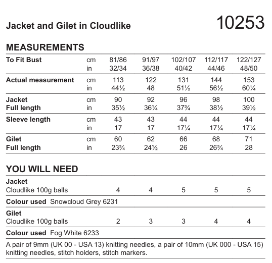 Stylecraft Cloudlike Super Chunky Pattern 10253 Knit Ladies Jacket/Gilet