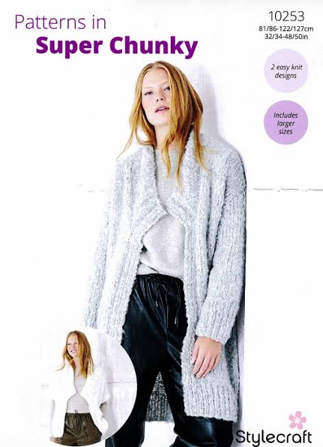 Stylecraft Cloudlike Super Chunky Pattern 10253 Knit Ladies Jacket/Gilet