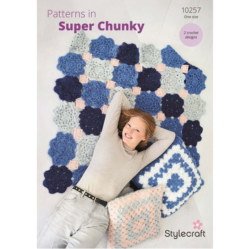 Stylecraft Cloudlike Super Chunky Pattern 10257 Crochet Blankets and Cushions