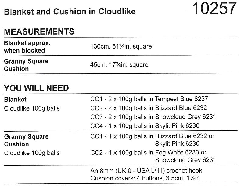 Stylecraft Cloudlike Super Chunky Pattern 10257 Crochet Blankets and Cushions