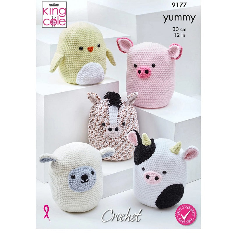 King Cole Yummy Chenille Pattern (Crochet) 9177