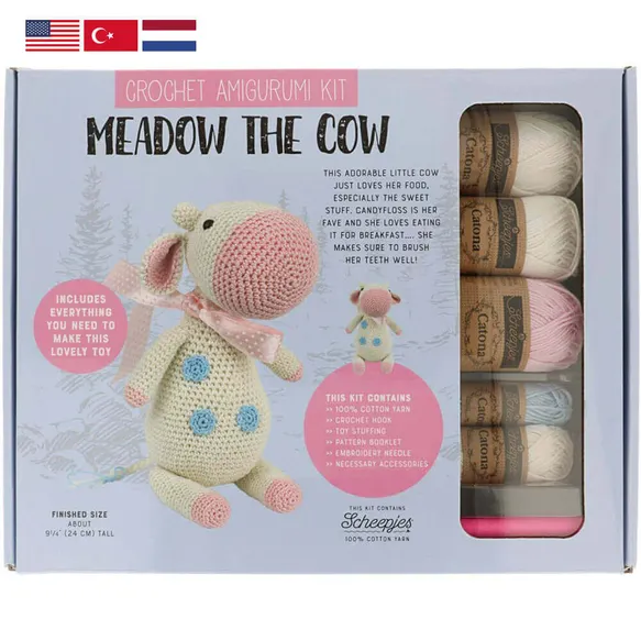 Tuva Amigurumi Crochet Kit, Meadow The Cow