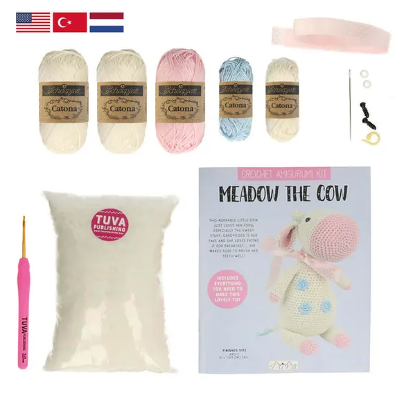 Tuva Amigurumi Crochet Kit, Meadow The Cow