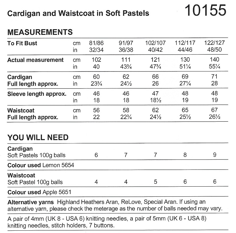 Stylecraft Soft Pastels Pattern 10155 (Knit)