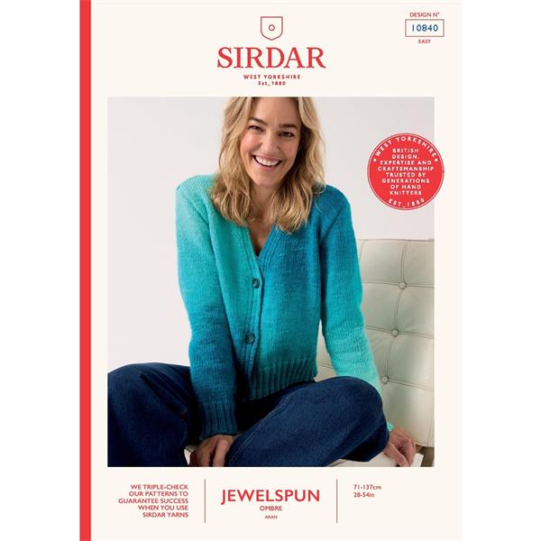 Sirdar Jewelspun Ombré Aran Pattern 10840