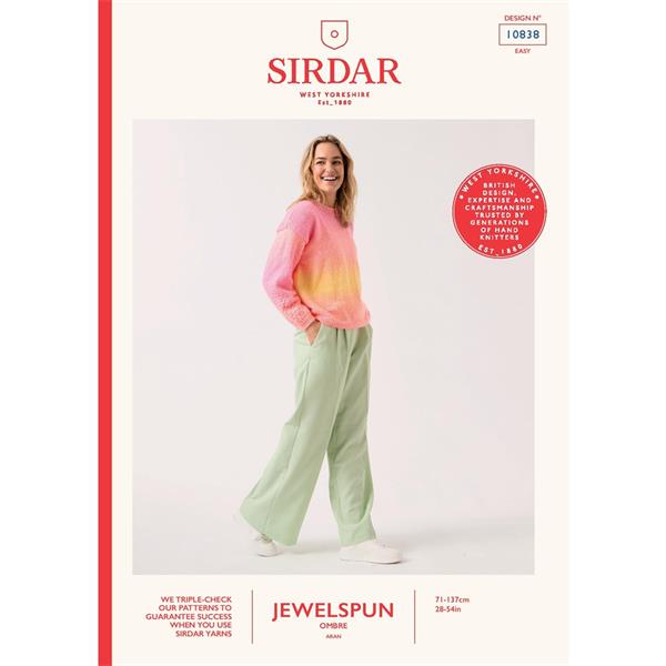 Sirdar Jewelspun Ombré Aran Pattern 10838