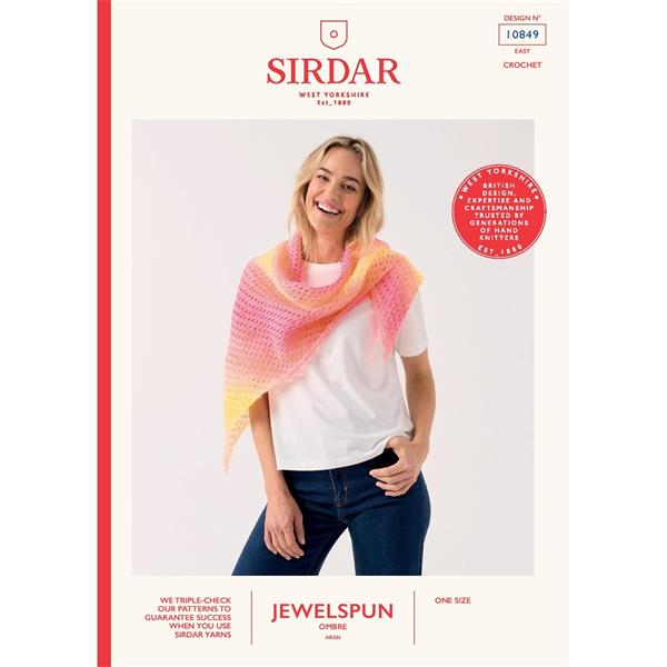 Sirdar Jewelspun Ombré Aran Pattern (Crochet) 10849