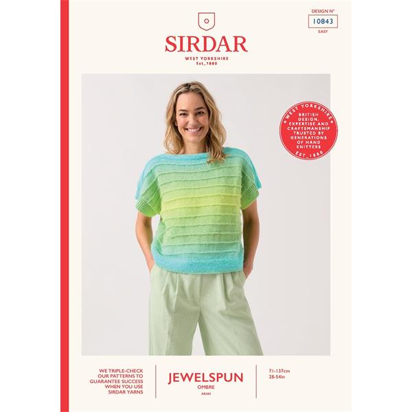 Sirdar Jewelspun Ombré Aran Pattern 10843