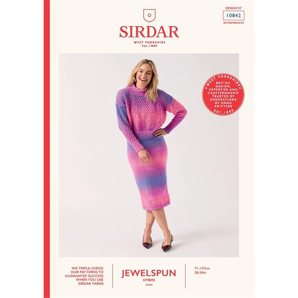 Sirdar Jewelspun Ombré Aran Pattern 10842