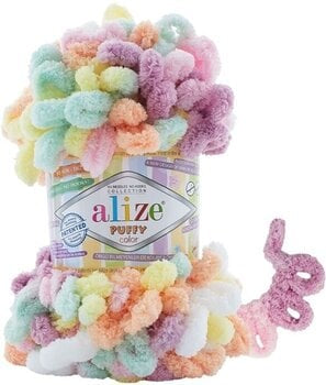 Alize Puffy Colour Finger Knitting 6527 Mauve/Pink/Lemon/Mint/White