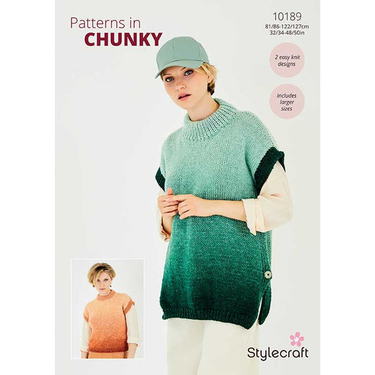 Stylecraft Horizon Chunky Pattern 10189 Knit Tank Top