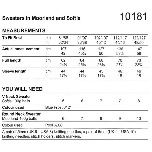 Stylecraft Moorland Chunky Pattern 10181 Knit Sweater