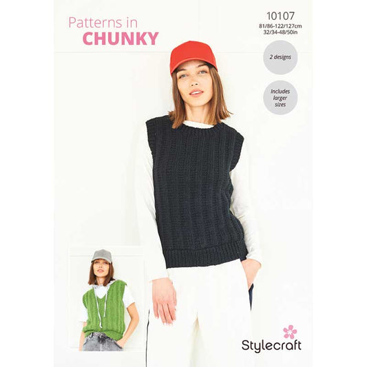 Stylecraft Chunky Pattern 10107 Knit Tank Tops