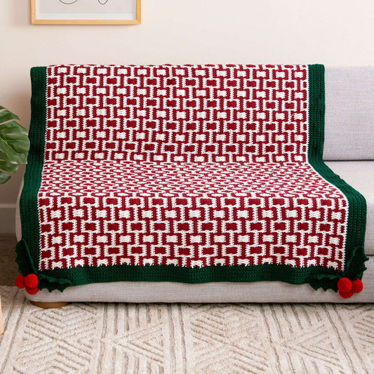Yarnspirations Holly Jolly Mosaic Crochet Blanket Kit
