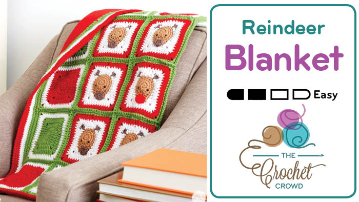 Repeat Crafter Me, Crochet Reindeer Christmas Blanket Kit