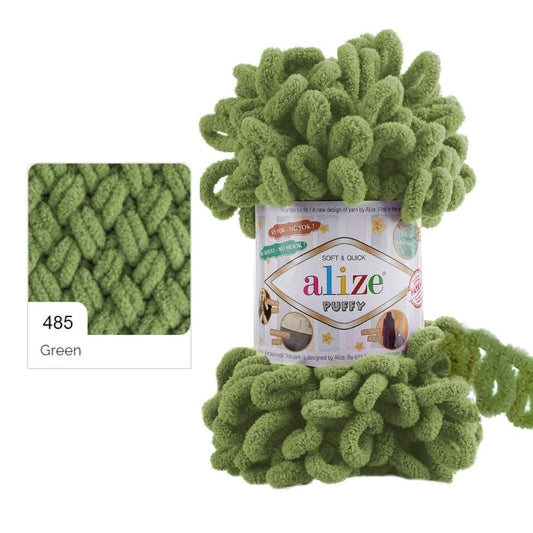 Alize Puffy Finger Knitting 485 Green