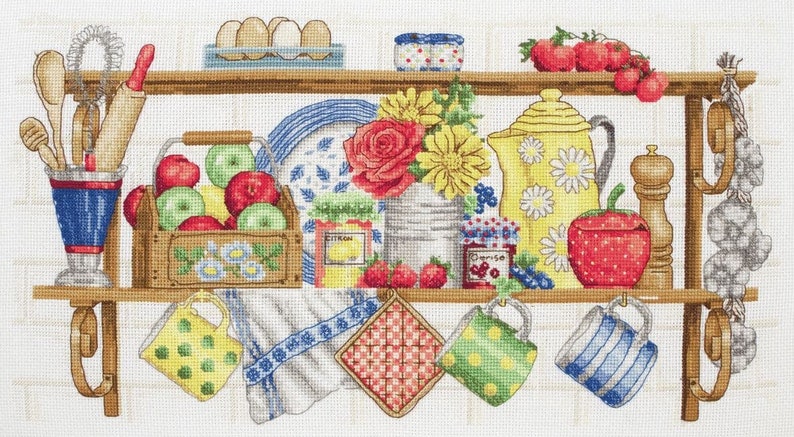 Anchor Kitchen Shelf Cross Stitch Kit
