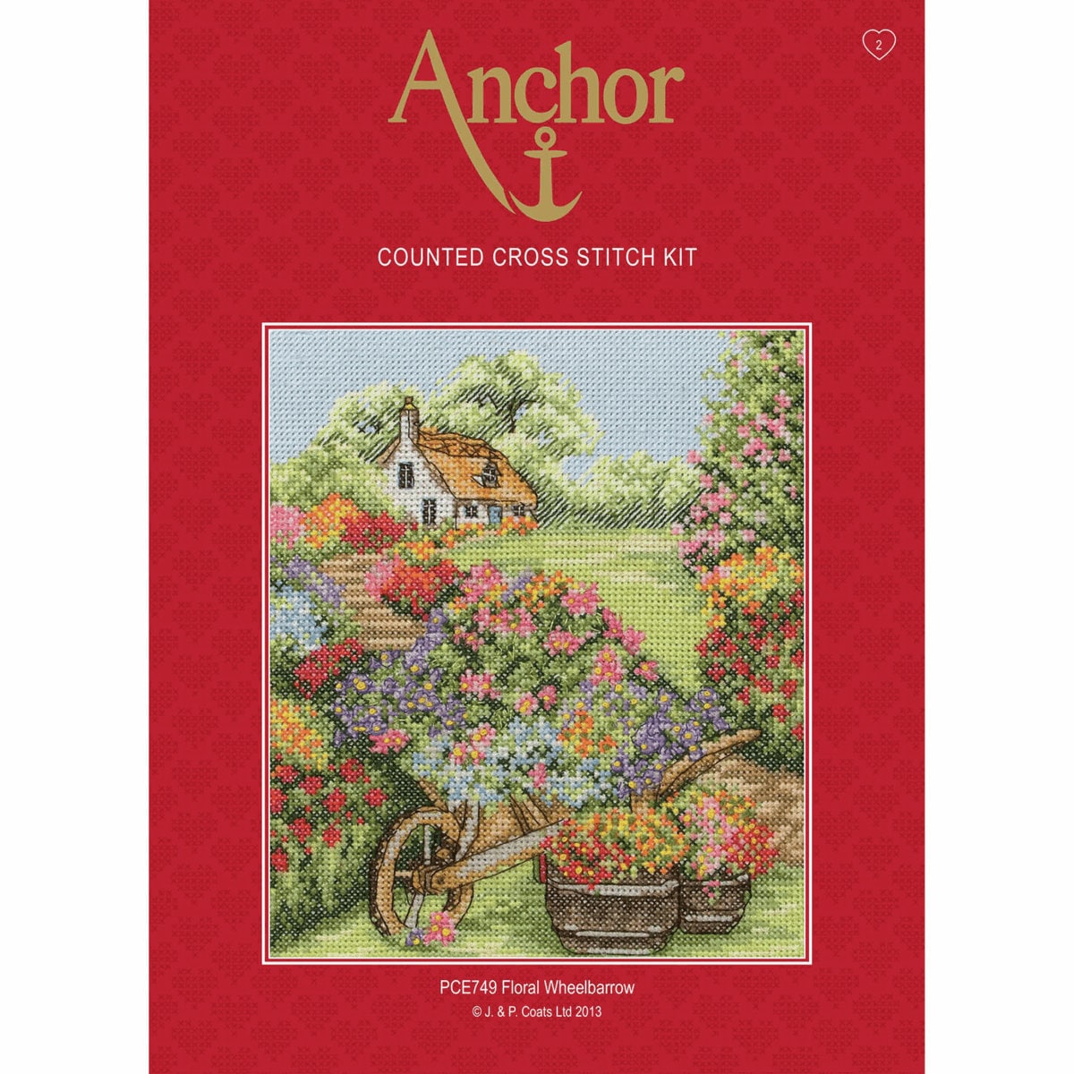 Anchor Floral Wheelbarrow Cross Stitch Kit