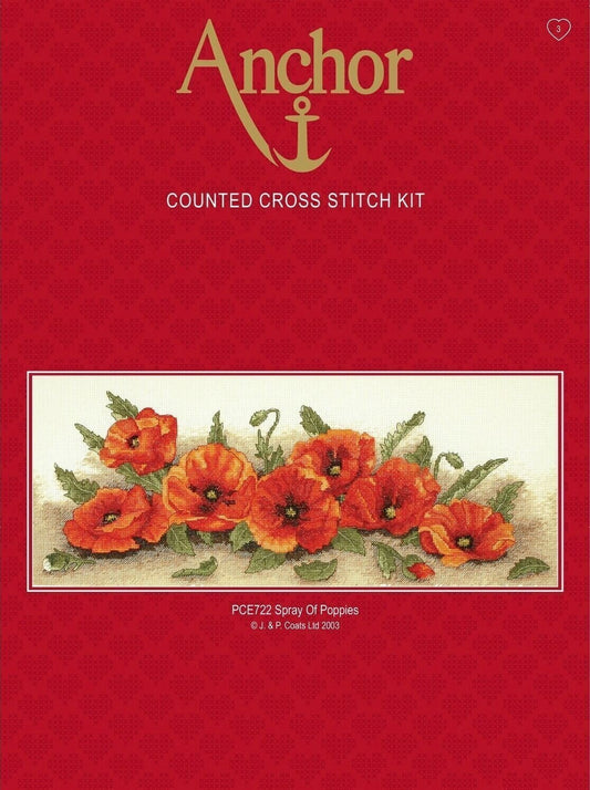 Anchor Spray Of Poppies Cross Stitch Kit