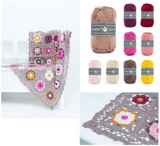 Durable Crochet Kit, Coaster Square Blanket