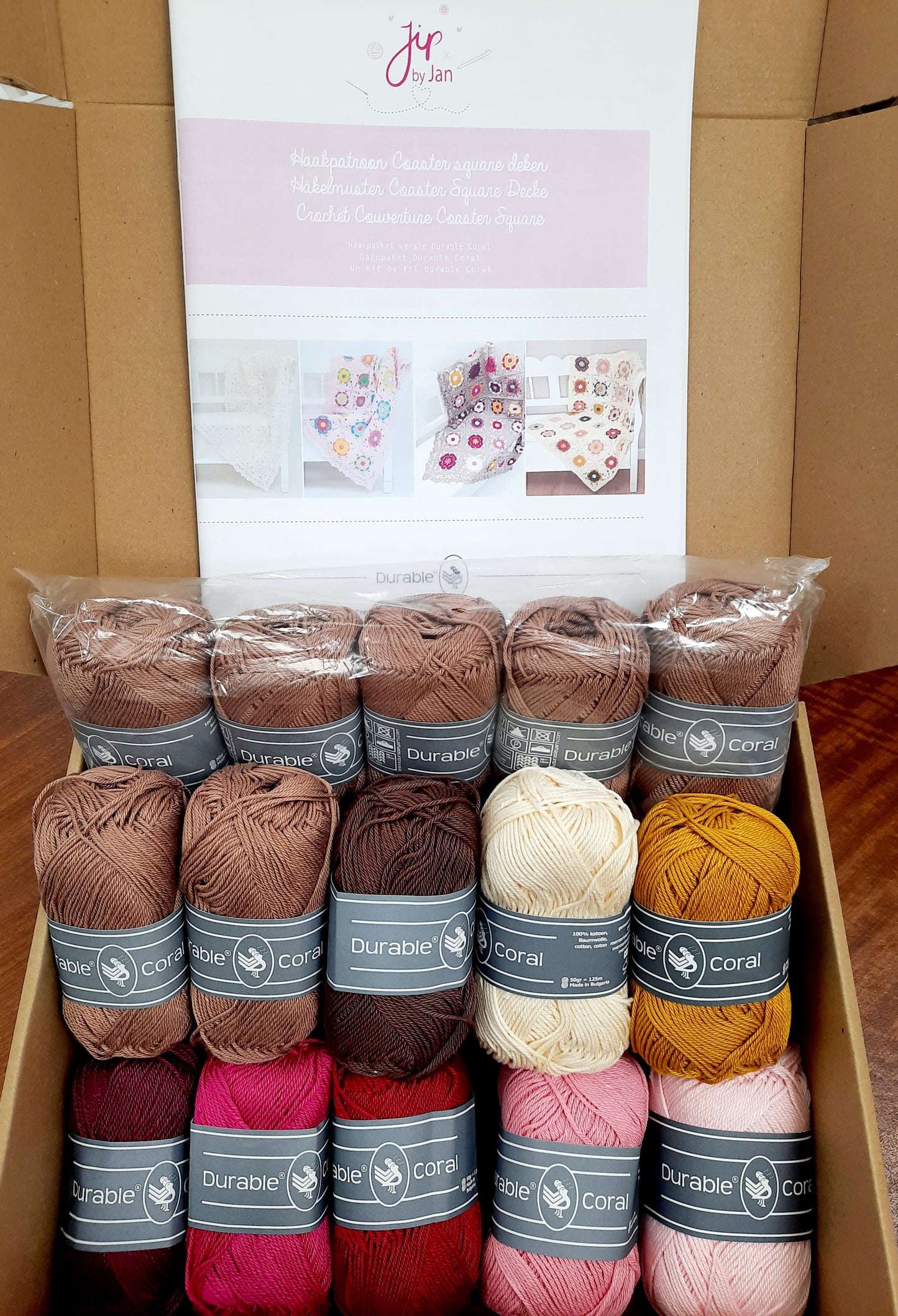 Durable Crochet Kit, Coaster Square Blanket