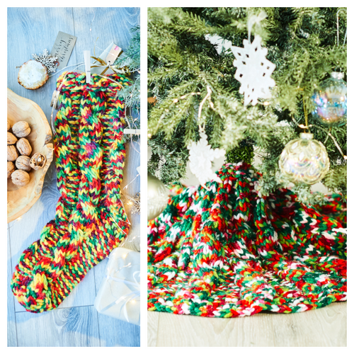 Stylecraft Winter Magic Pattern, Stocking and Christmas Tree Skirt  10029 (Knit)