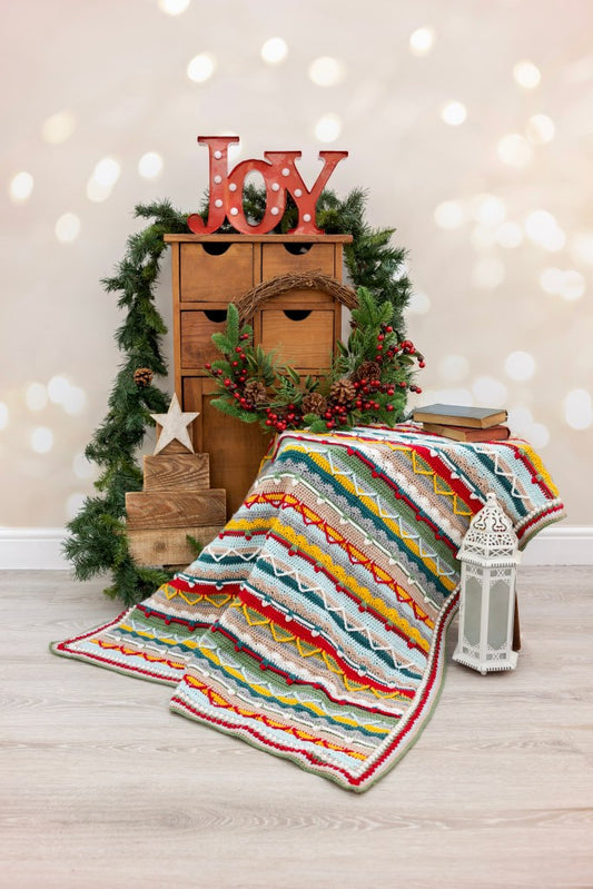 Woman's Weekly Festive Joy Crochet Blanket Kit.