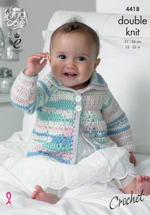 King Cole Baby Pattern Crochet 4418