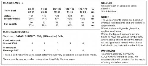 King Cole Safari Chunky Pattern 5931