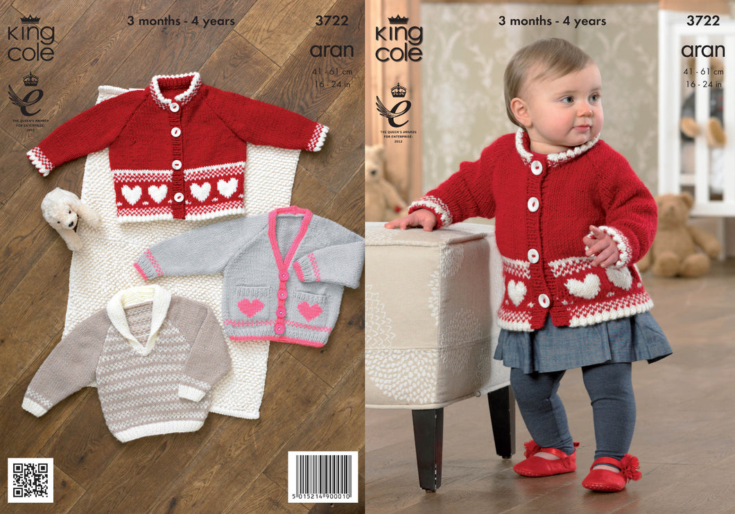 King Cole Aran Pattern 3722