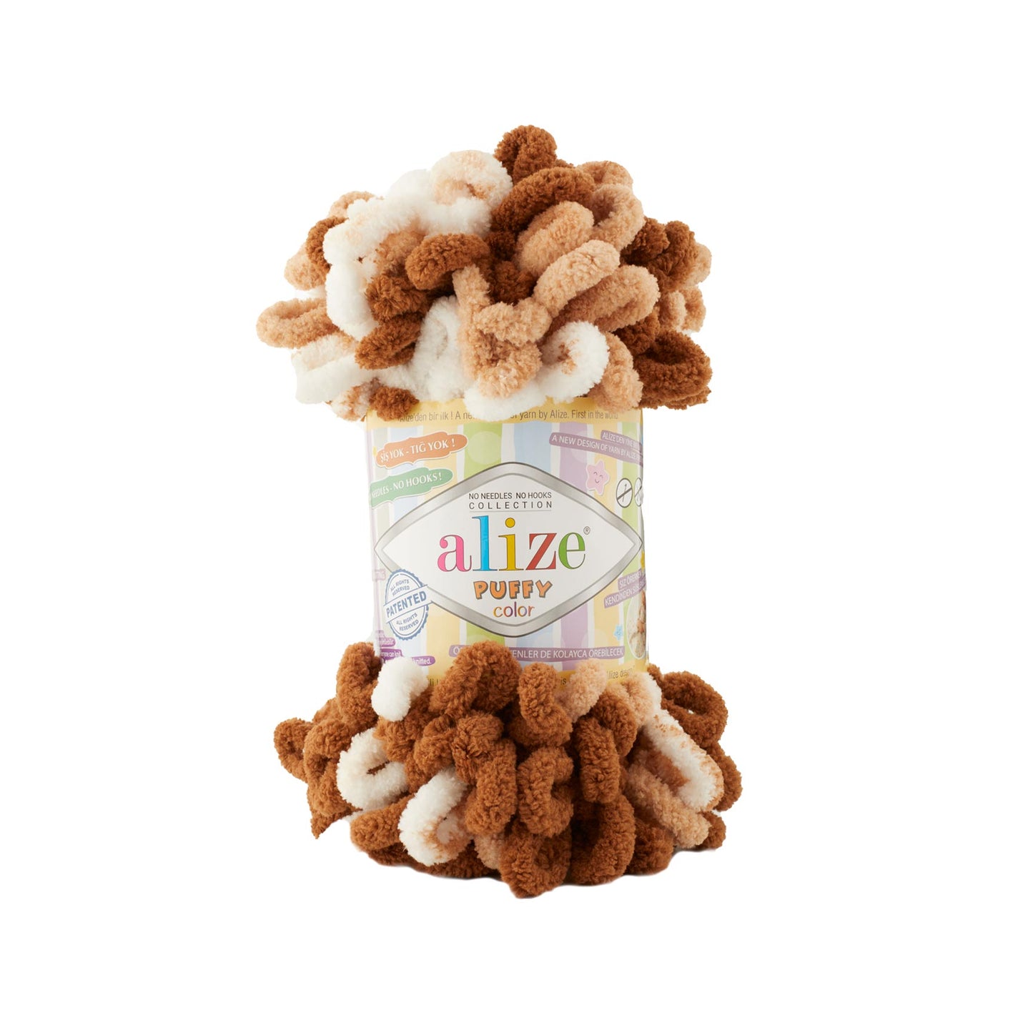 Alize Puffy Colour Finger Knitting 6398 Dark Brown Mix