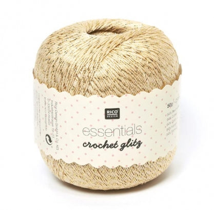 Rico Essentials Crochet Cotton Glitz 002 Beige
