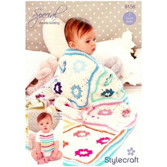 Stylecraft 9156 Granny Square Crochet Blanket Pattern