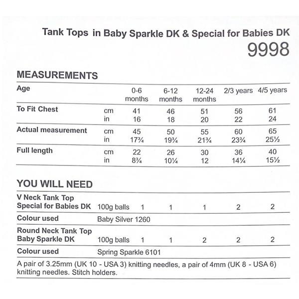 Stylecraft Baby Sparkle Dk Pattern 9998