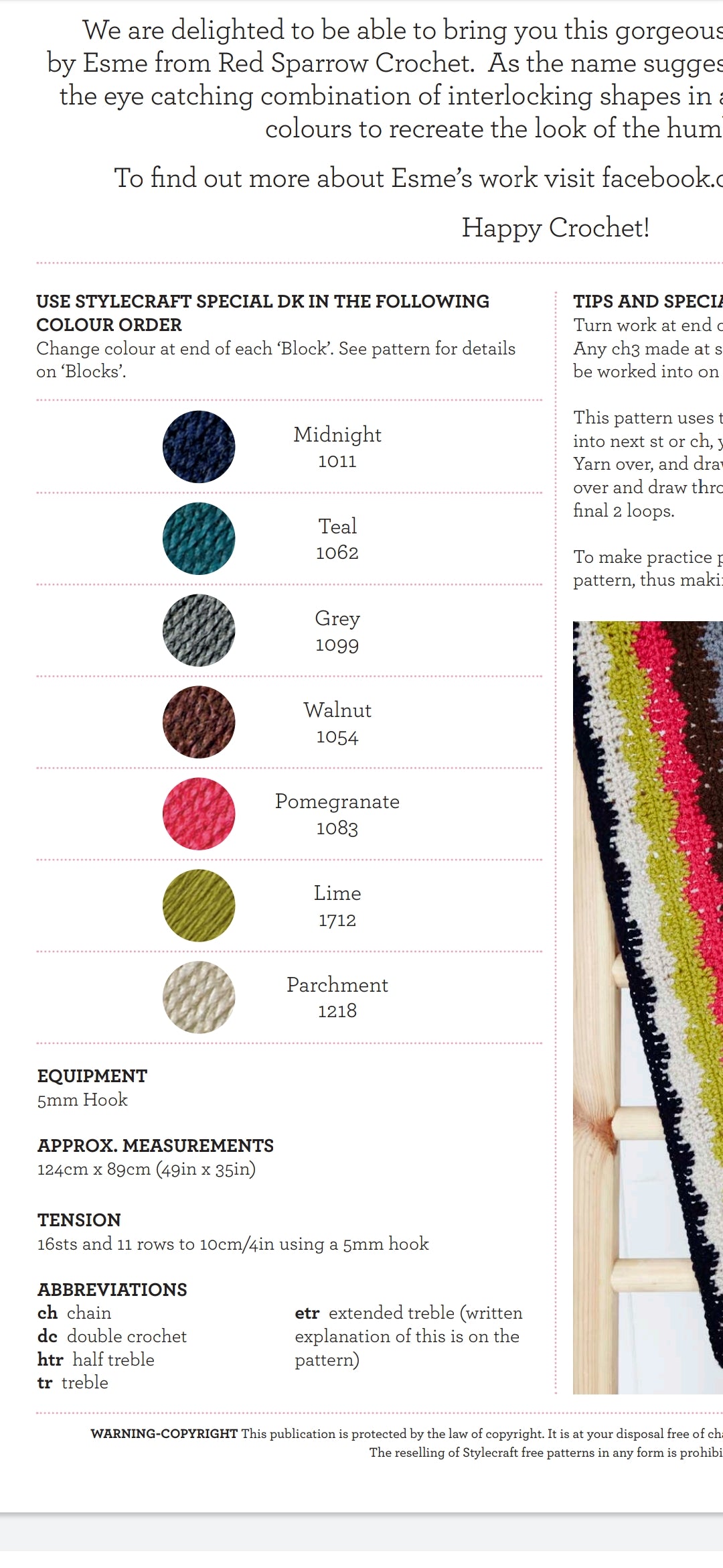 Stylecraft Humbug Throw Yarn/Pattern Pack