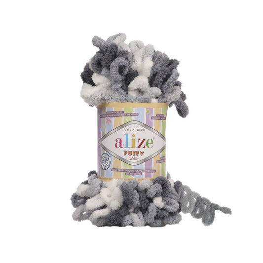 Alize Puffy Colour Finger Knitting 5925 White/Grey