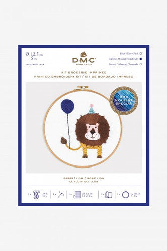 DMC Roar! Lion Embroidery Kit With Hoop