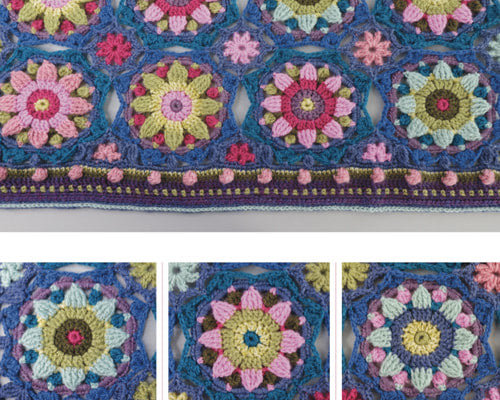 Janie Crow Summer Palace Crochet Blanket Kit Blue and Pink Version