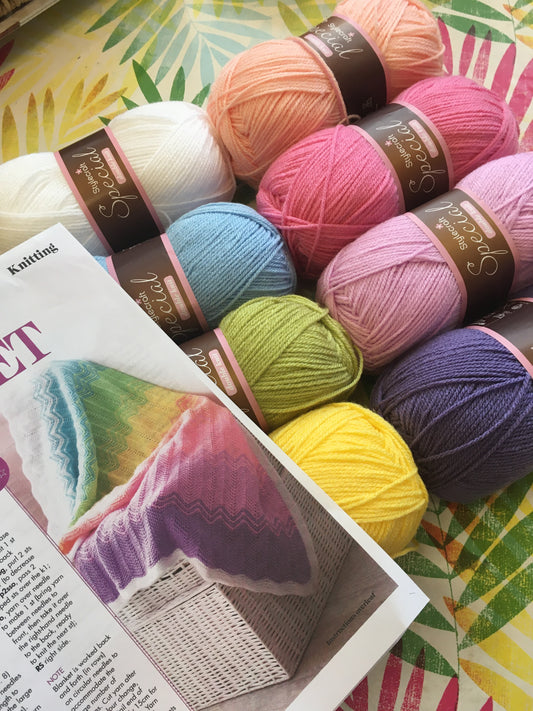 Woman’s Weekly Rainbow Blanket Knit kit (alternative colours)