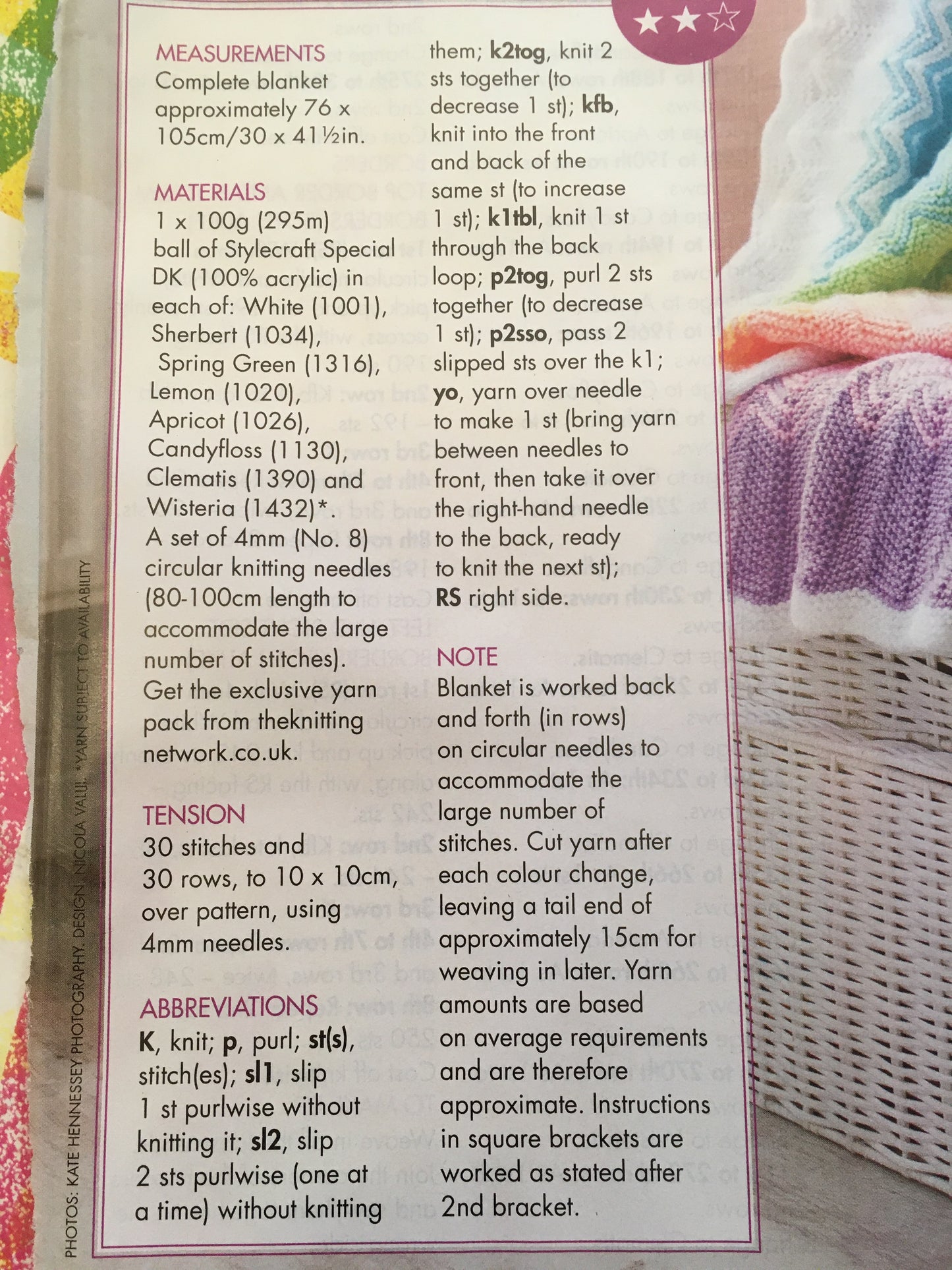 Woman’s Weekly Knitted Rainbow Blanket Kit