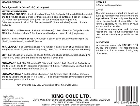 King Cole Tinsel Pattern 9075