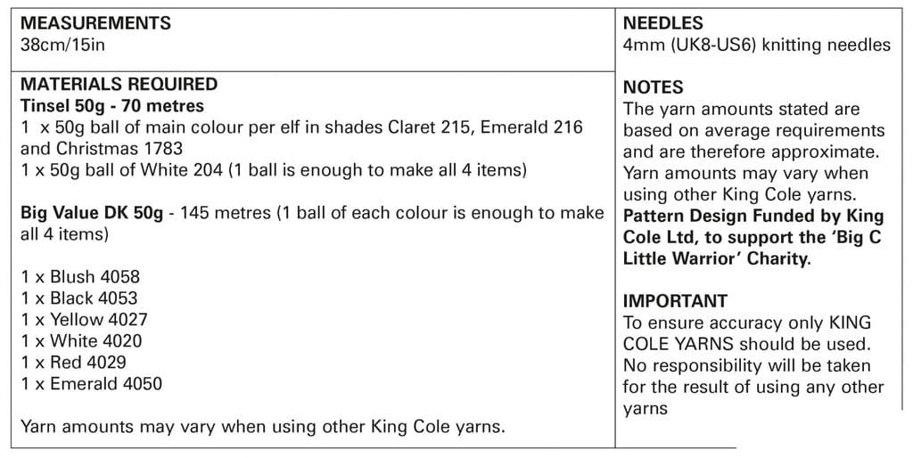King Cole Tinsel Pattern 9164