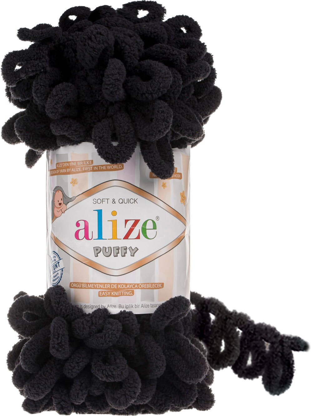 Alize Puffy Finger Knitting 60 Black