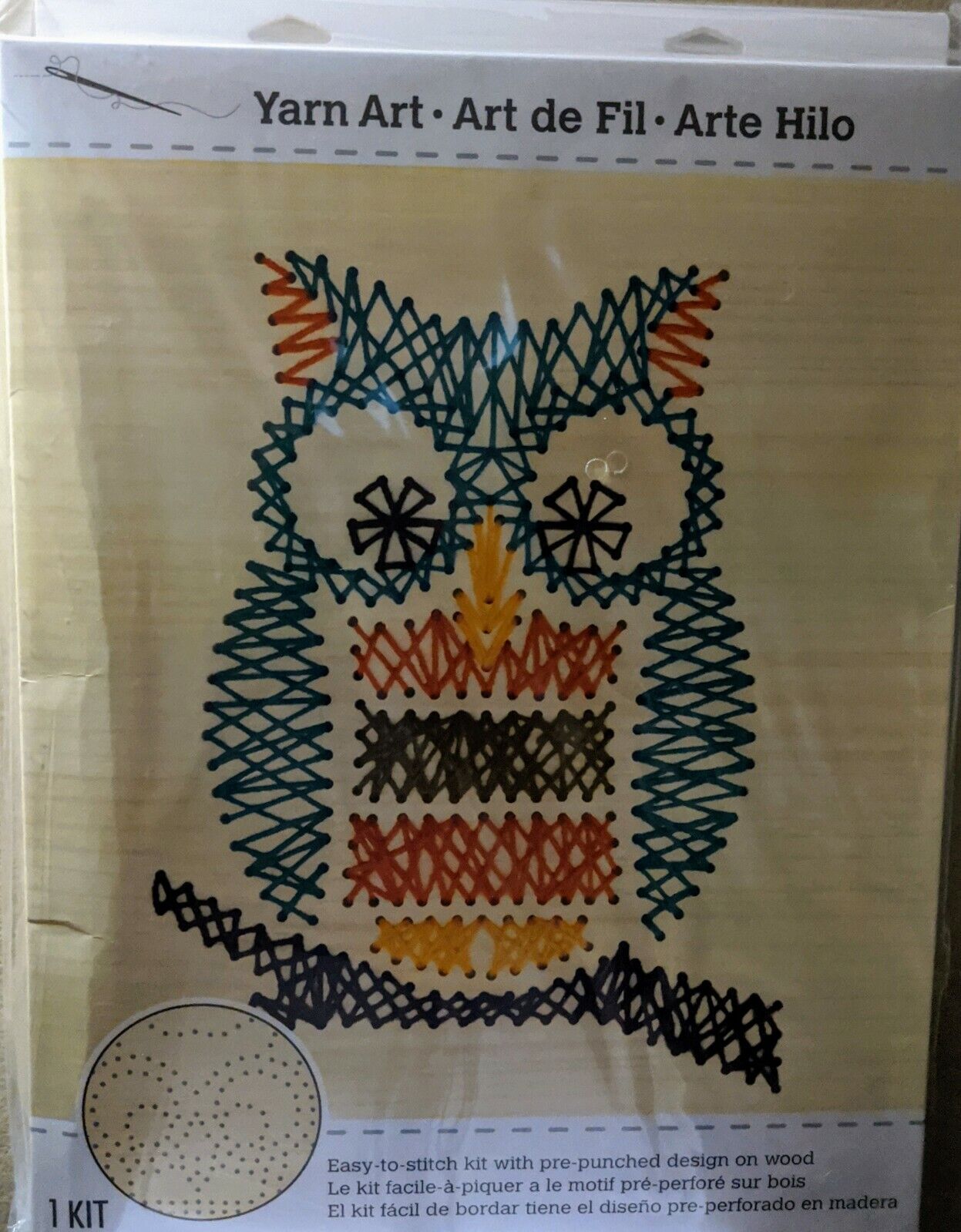 Dimensions Yarn Art Easy To Stitch Owl On Wood