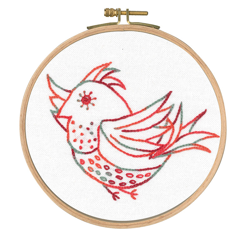 DMC Free Spirit Bird Embroidery Kit With Hoop