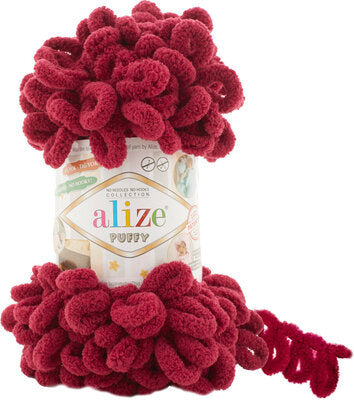 Alize Puffy Finger Knitting 107 Cherry