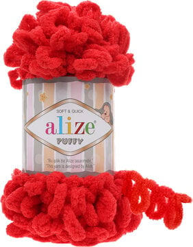 Alize Puffy Finger Knitting 56 Red